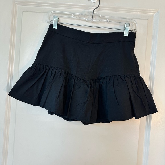 Zara Black Ruffle Micro Mini Skort, Size Medium - Picture 6 of 8